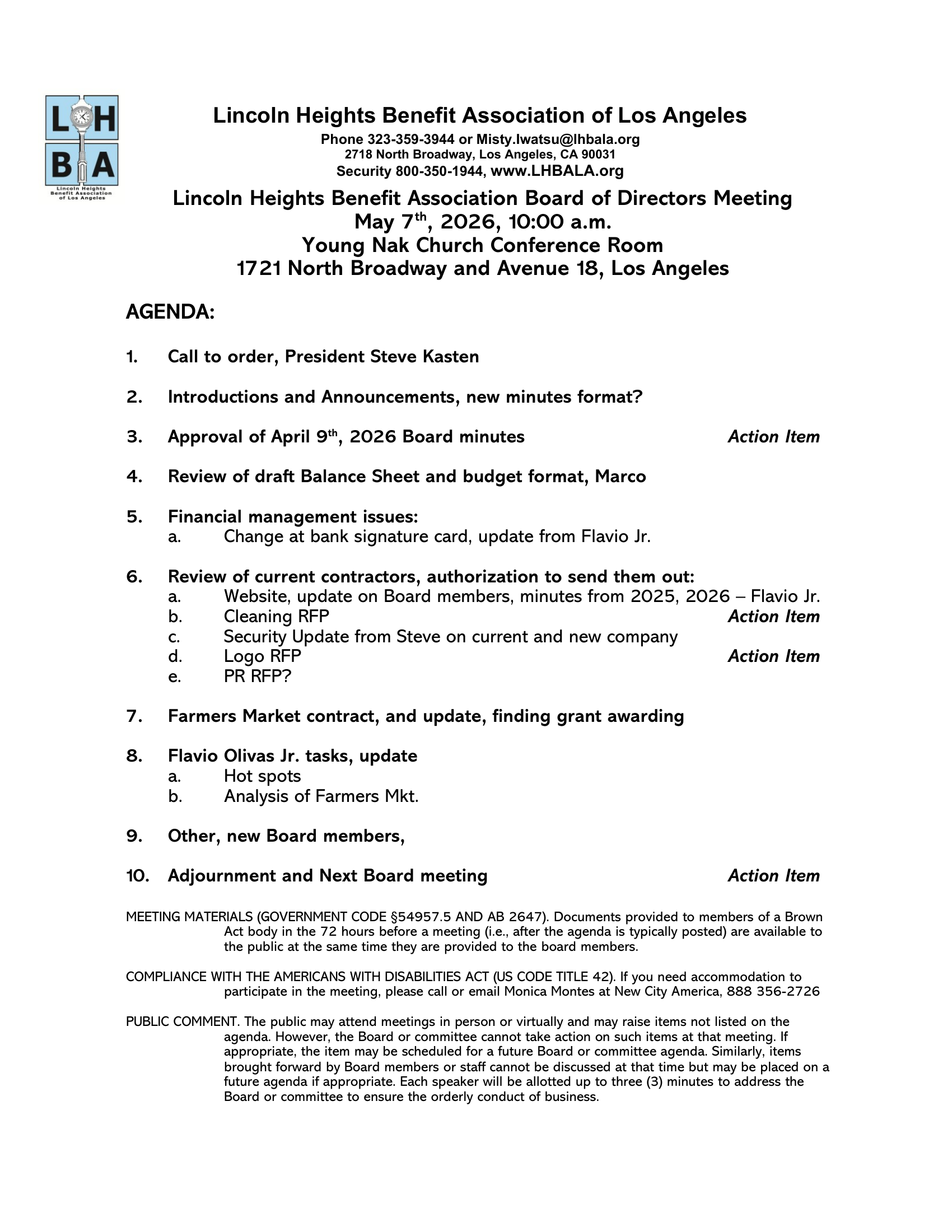 Agenda